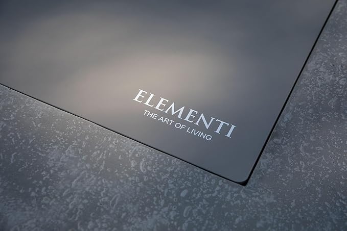 Elementi+ | Victoria Gas Fire Pit Cast Concrete 40" Square Fire Table, Outdoor Fire Pit Electronic Ignition | Canvas Cover, Fire Glass and Burner Lid Included | Light Gray | Propane Gas