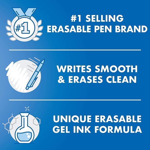 PILOT FriXion Ball Clicker Erasable Gel Ink Pens - Extra Fine Point 0.5mm, Black Ink, 2 Pack