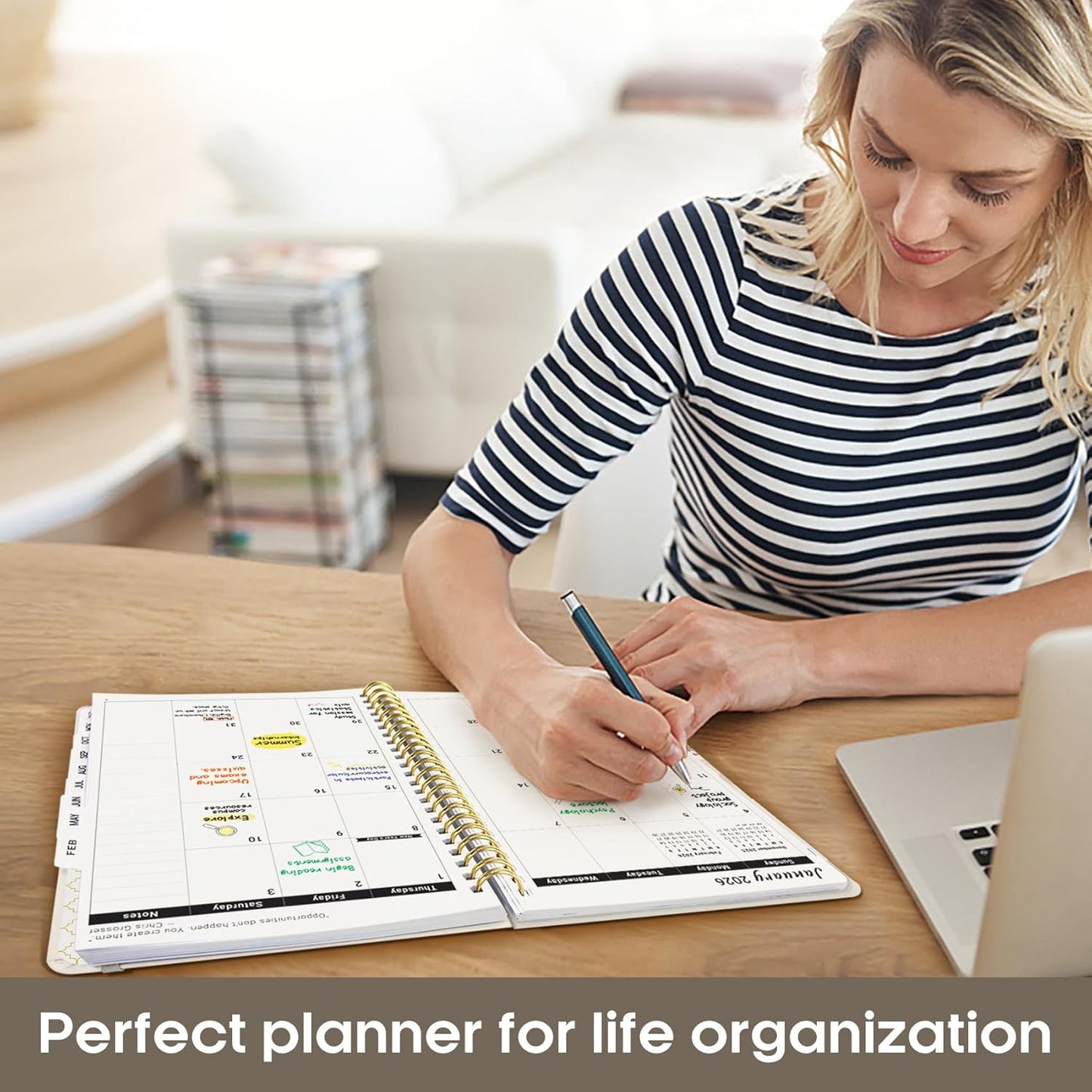 2026 Planner by [Brand Name] - Weekly & Monthly Calendar with Tabs, A5 Size (6.3" x 8.5"), Gray