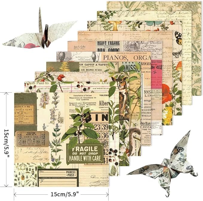 10 Pack/Sets Origami Paper Kit Double Sided 6 Inch Japanese Chiyo Square Easy Fold Arts Crafts DIY Handwork Origami Papers
