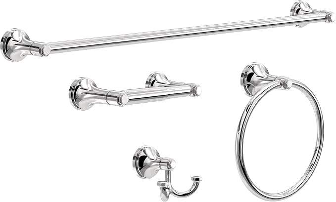 Franklin Brass Woodruff (1-Pack) Towel Hooks Polished Chrome Double Bathroom J Hooks Wall Mounted for Robes & Towels Hand Towel Hook Holder Kitchen, Bathroom Accessories WDRF35-PC