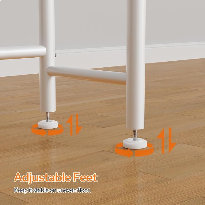 HOOBRO Over the Toilet Storage, 3-Tier Over Toilet Bathroom Organizer, Freestanding Above Toilet Shelf with Adjustable Feet, Space Saving, Easy Assembly, White WW63TS01