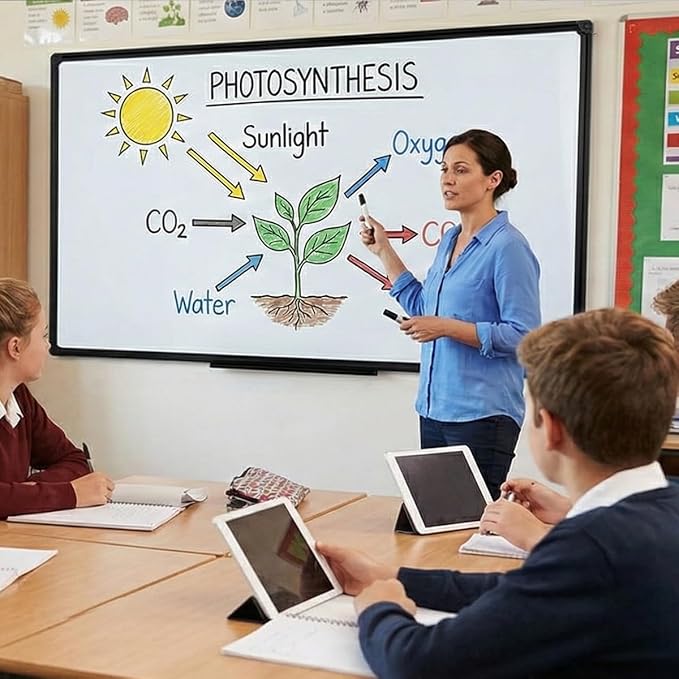 72" x 40" Inch Extra Large Magnetic Whiteboard, Black Aluminum Framed Wall Mount Dry Erase Board for Office, Classroom, Home, Premium for Presentations, Planning & Collaboration