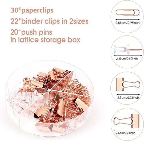 KAAKOW Rose Gold Desk Organizer Set - Stylish Office Supplies with Stapler, Pen Holder & More
