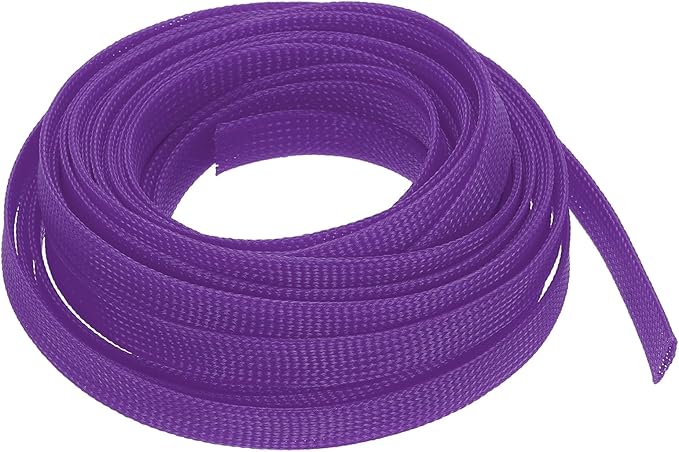 uxcell PET Expandable Sleeving 25ft 1/2" Purple Cable Management Sleeve Cord Organizer for Wrap Protect Cable