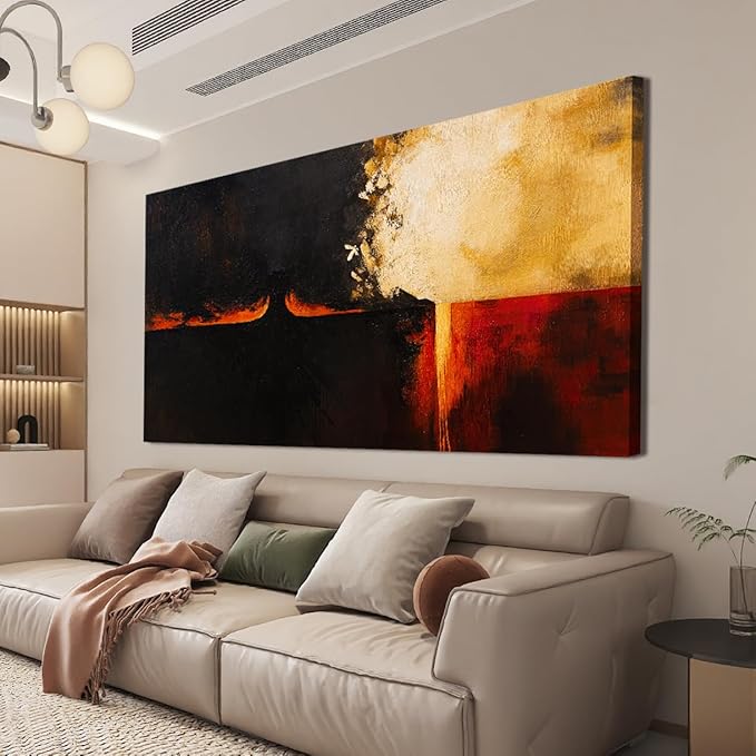 Canvas Wall Art Decor Wall Art Pictures For Living Room Abstract Art Black Red Vintage Wall Art Decor Art Work Decoration Modern Abstract Wall Art Prints For Bedroom Office Kitchen Wall Decor 20"x40"
