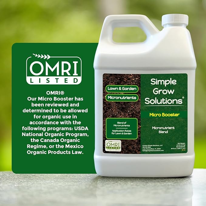 Micronutrient Booster- Complete Plant & Turf Nutrients- Simple Grow Solutions- Natural Garden & Lawn Fertilizer- Grower, Gardener- Liquid Food for Grass, Tomatoes, Flowers, Vegetables (64 Ounce)
