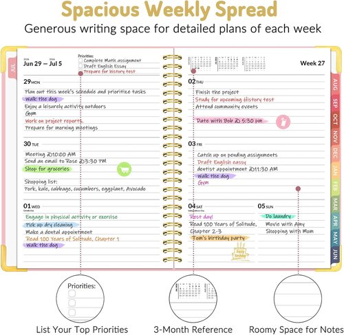 Forvencer Academic Planner 2026-2027 - Hardcover Weekly & Monthly Calendar, 6" x 8", Light Blue