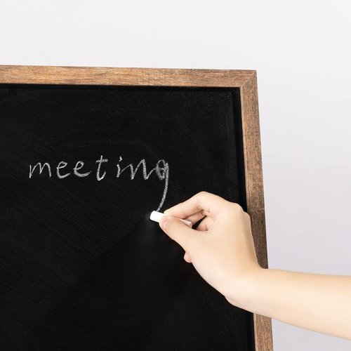 Navaris Framed Chalkboard - 16" x 24" Wall-Mounted MDF Board for Kitchen, Kids, or Office | Hang Vertically or Horizontally