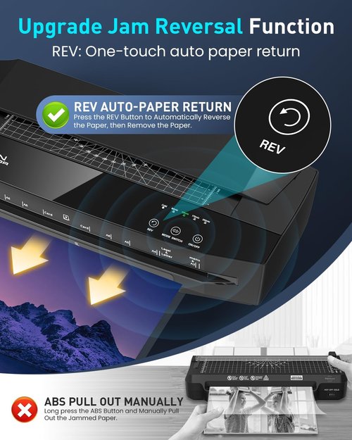 Qfun Heavy-Duty Thermal Laminator Machine - 11x17, 4-Roller Design for Office & School Use