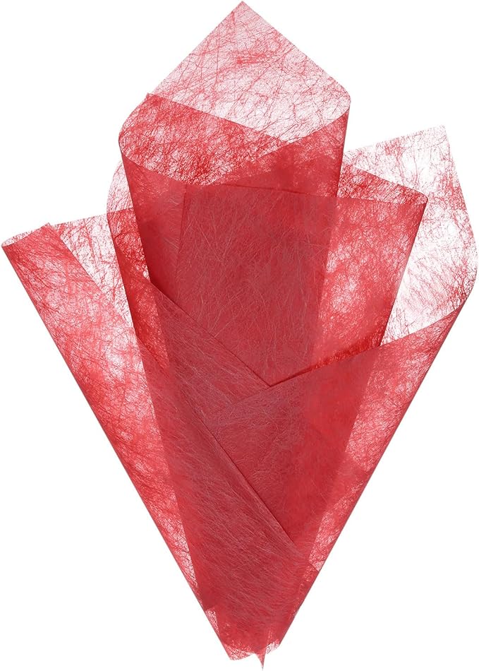 PATIKIL 11.8 Inches Tissue Flower Wrapping Paper, 120 Sheets Waterproof Floral Bouquet Wraps Gift Packaging Tissue for Party Birthday Wedding Holiday Decorations Crafts, Red