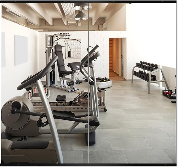 Delma Home Gym Mirror, 54''x28''x2PCS Black Wall Mounted Large Frameless Tempered Glass Wall Mirror for Home Gym, Garage, Bedroom, Bathroom