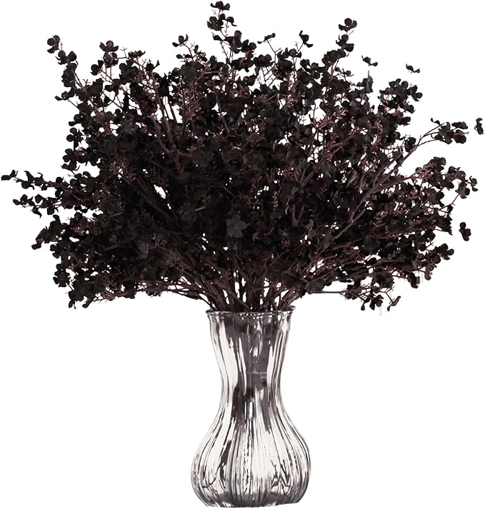 Yastouay Black Artificial Flowers 10 Pcs Fake Flowers Babys Breath Flowers Artificial Bulk, Silk Faux Flowers Stems Decor for Party Wedding Bouquets DIY Home Garden Decor