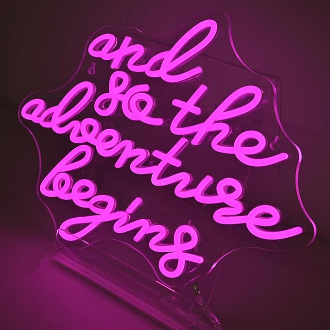And So the Adventure Begins Neon Sign for Wall Decor Camper Signs Campervan Light Grad Gift Wanderlust Wall Art Home Neon Light And so The Adventure Begins Decor