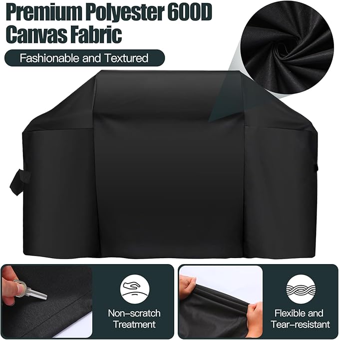 63 Inch Premium Outdoor Grill Cover Fit for Weber Genesis and Genesis II 300 Series 3-Burner Grills, BBQ Covers for Outside, Heavy Duty Waterproof Fade Resistant