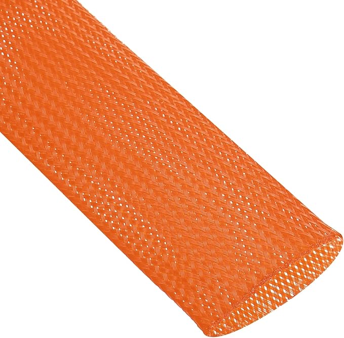uxcell Expandable Sleeving, 2-inch 10ft Cable Sleeve, Orange