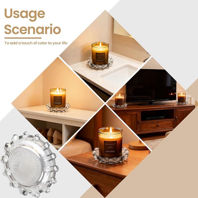 Bubble Smoky Glass Candle Holder – Modern Anthropologie-Inspired Decor Dish for Small Candles & Diffusers | Stylish Tabletop Accent for Home Bar & Cozy Living Spaces (1, Smoky Color)