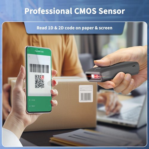 NetumScan Mini Bluetooth Barcode Scanner - 3-in-1 Wireless 1D/2D Reader for POS & Mobile Devices