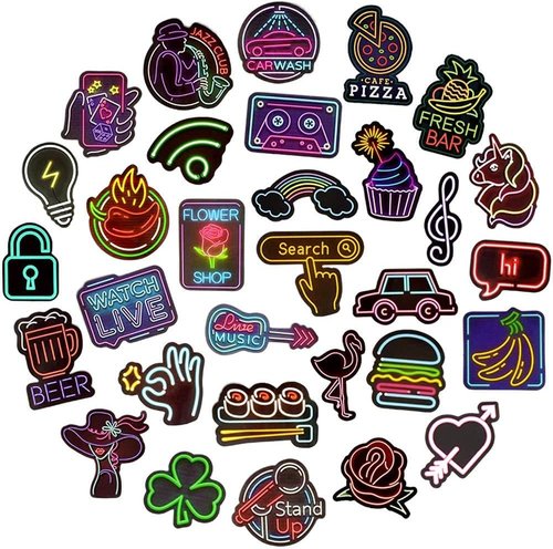 QTL Neon Stickers - Waterproof Vinyl Party Favor Stickers for Teens | 50PCS for Water Bottles & Laptops