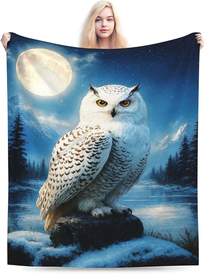 Owl Blanket Cute Owl Throw Blanket Soft Cozy Fleece Fuzzy Stuffed Plush Flannel Gifts for Girls Women Boys Kids Adults 40''x50''