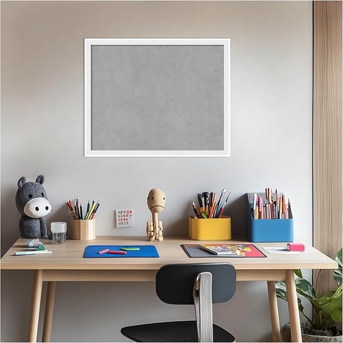 Amanti Art White Framed Magnetic Board 17x21 Small Vision Board for use with Magnets, 100% Metal Sheet to Display Items as Office Decor or for Home Organization in mudroom, Kitchen or Kids Room