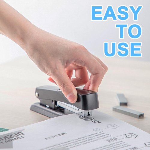 Metal Desktop Stapler Set by [Brand Name] - Heavy Duty 25 Sheet Capacity | 6000 Staples Included (Black)