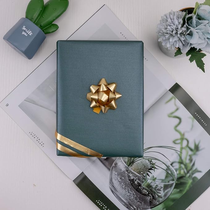 RUSPEPA Green Matte Wrapping Paper - 81.5 Sq Ft - Solid Color Pearly - Lustre Paper Perfect for Wedding,Birthday,Christmas,Baby Shower - 30 inches x 32.8 feet