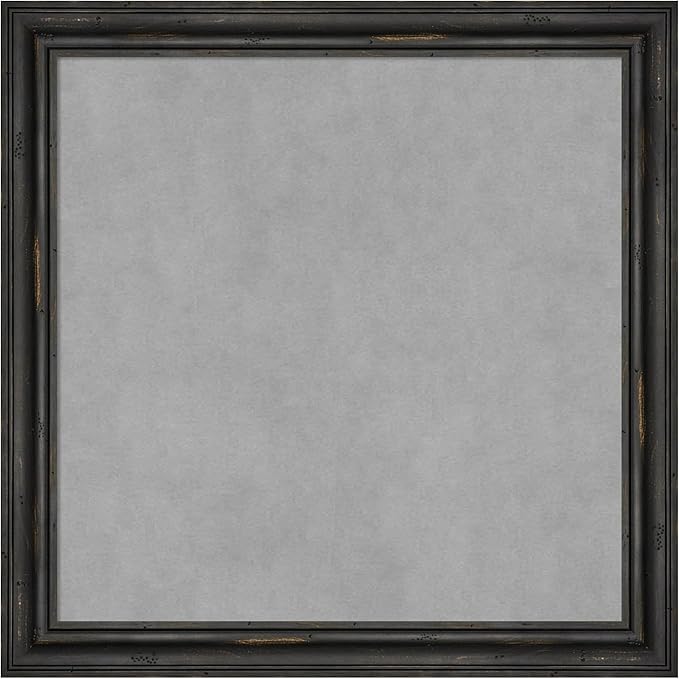 Amanti Art Black Framed Magnetic Board 23x23 Medium Vision Board for use with Magnets, 100% Metal Sheet to Display Items as Office Decor or for Home Organization in mudroom, Kitchen or Kids Room