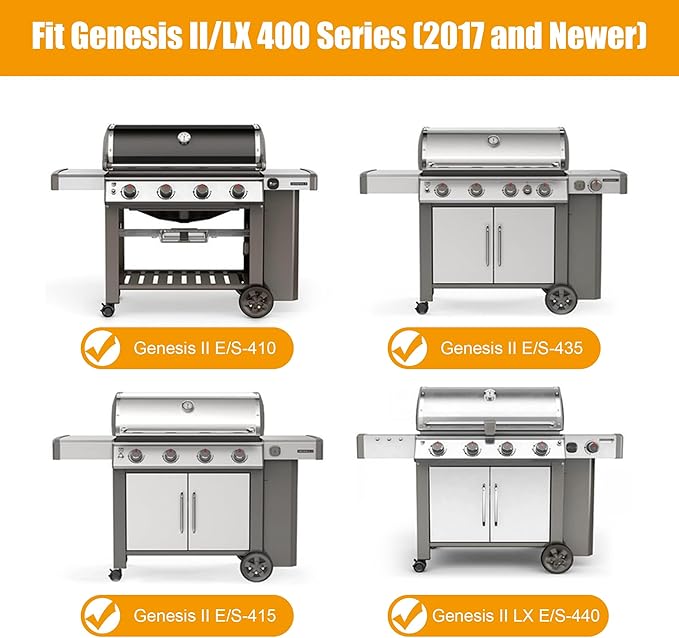 17 1/8'' Flavorizer Bars and Heat Deflector Replacement for Weber Genesis II E-410 E-435 S-435, Genesis II/LX 400 Series (2017 and Newer),Porcelain-enameled Accessories for Weber 66033 66040"