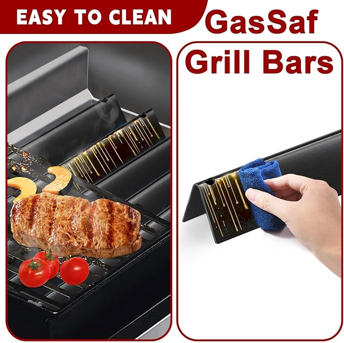 GasSaf 22.5 Flavorizer Bars 7536 for Weber Spirit 300 Side 3-Burner Grills, Spirit E/S-310, Spirit E/S-320, Spirit 700, Weber 900, Genesis Silver/Gold B C, Porcelain Grill Bars for Weber 7537 65903