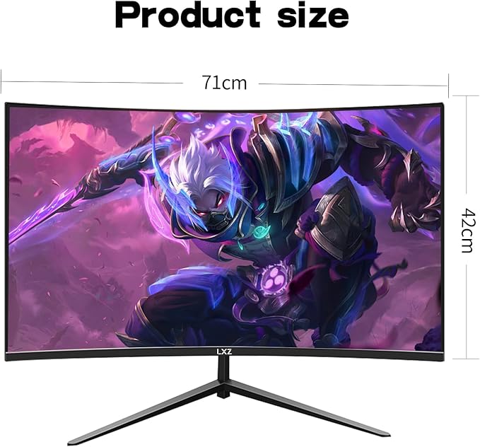 LXZ 32 Inch Curved Gaming Monitor, 165Hz 1800R QHD (2560x1440) 2K Computer Monitor with FreeSync, DP/HDMI, 122% sRGB Coverage, Wall Mountable, Eye Care for Home Office & Gaming
