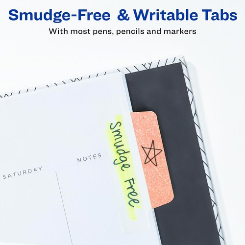 Avery Margin Ultra Tabs - 2.5" x 1" Pastel Sparkle Shimmer Designs | 16 Repositionable Page Tabs