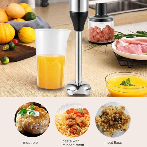Skiennix 4-In-1 Hand Blender - Multifunctional Immersion Blender with 700ml Mixing Cup & 500ml Meat Bowl