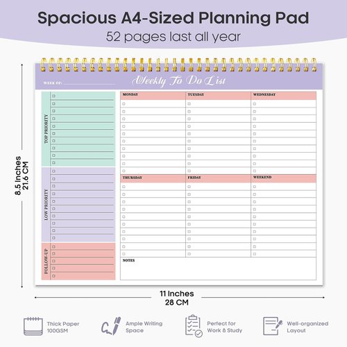 Regine Switzerland Weekly To-Do List Notepad | Bible Highlighters for Organized Planning