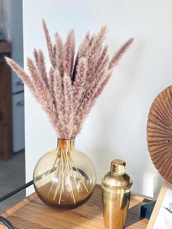 30 Pcs Pampas Grass ,17.7 inch/45cm Natural Dried Pampas Grass Branches Decor for Home Kitchen Garden Party Photographing Flower Arrangement Vase Decor (Natural)