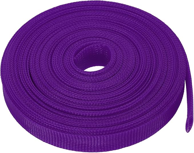 uxcell Expandable Sleeving, 1-inch 50ft Cable Sleeve, Purple