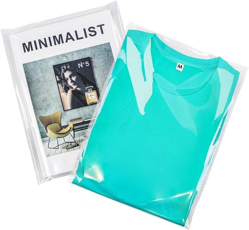 PigPotParty Clear Plastic T-Shirt Bags - Self-Sealing 9"x12" Cellophane Bags | 100 Pack for Gift & Clothing Packaging