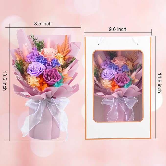 Amoueterno Forever Flower,Flowers for Delivery,Roses Bouquet Lasting for 3 Years,Birthday Flowers,Sympathy Flowers,Gifts for Her Women Mom Grandma Wife Friends
