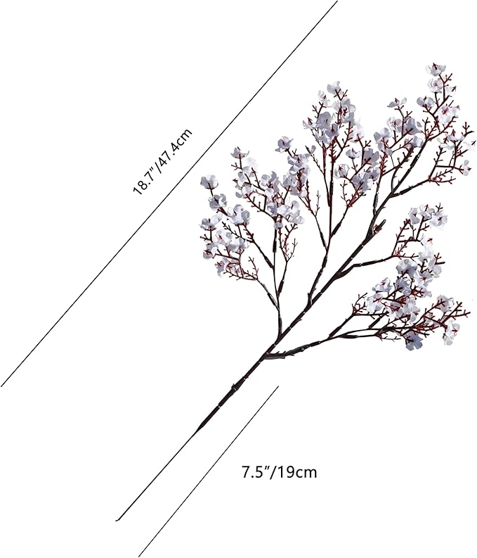 Mandy's White Artificial Baby’s Breath European Flowers 6 Bundles Silk Gypsophila with Bendable Stems for Fall Thanksgiving & Christmas Centerpiece Wedding Decor and Table Arrangements