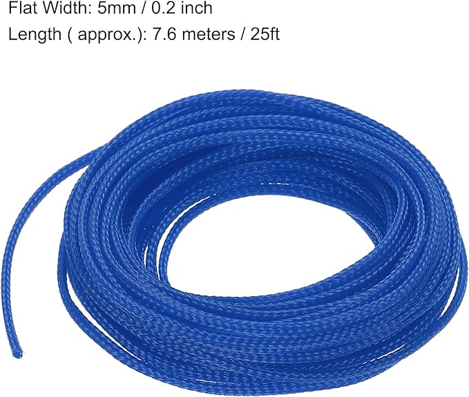 uxcell PET Expandable Sleeving 25ft 1/8" Blue Cable Management Sleeve Cord Organizer for Wrap Protect Cable