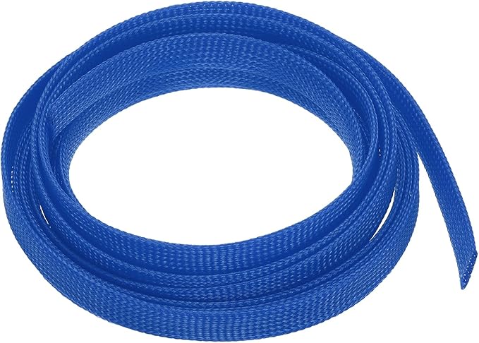 uxcell PET Expandable Sleeving 10ft 1/2" Blue Cable Management Sleeve Cord Organizer for Wrap Protect Cable