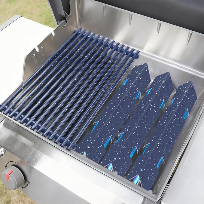 15.3" Flavorizer Bars for Weber Spirit 300 and GS4 Spirit II 300 Series E310 E320 E330 S310 S320 S330 with Front Control Knobs, Porcelain Steel Grill Heat Plates Replacement for 7636, 5 Pack