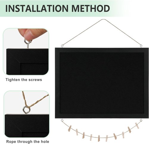 Dollar Boss Black Cork Board - Double-Sided 16''X12'' Linen Design | Stylish Wall Bulletin Board for Home & Office
