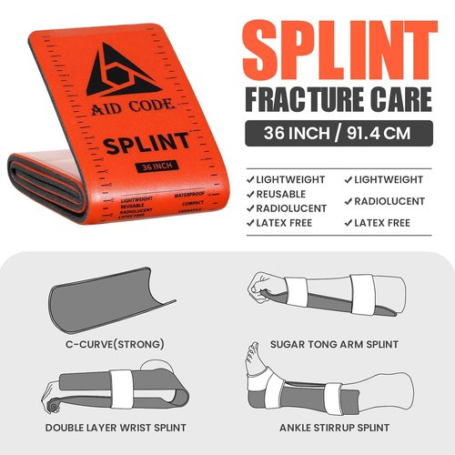 First Aid Splint - 36" X 4.3" Emergency Splint Kit for Broken Bones | Ideal for Sports & Home (4 Pack)
