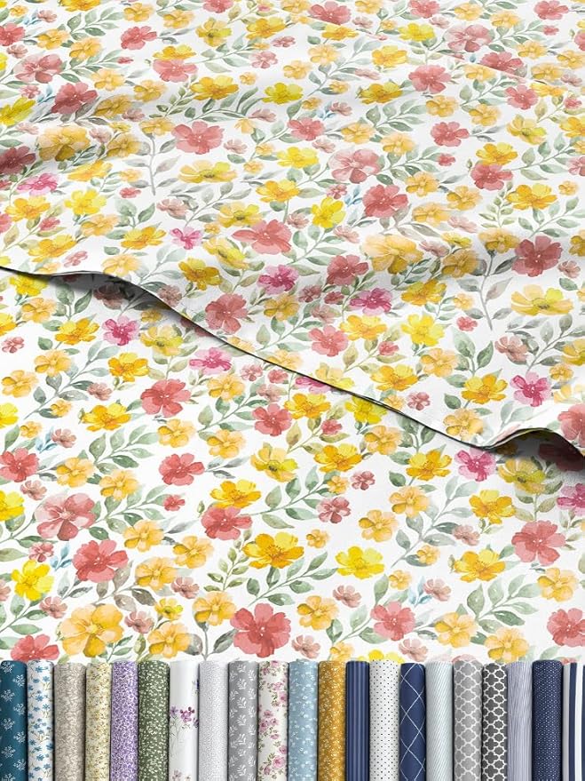 Floral Sheets - Watercolor Floral Bed Sheet Set - 1 Flat, 1 Fitted & 1 Pillowcase w/ Deep Pockets - Comfy, Wrinkle & Fade Free Boho Botanical Bedding - Ultra-Soft, Breathable & Cooling - Twin Size New