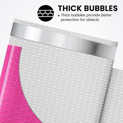Fuxury Bubble Mailers - 6x10" Pink Padded Envelopes | 1000-Pack Strong Adhesion for Small Business Shipping