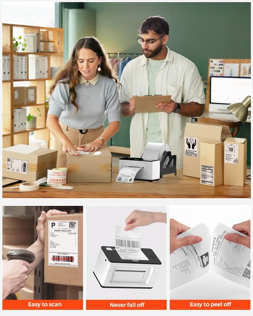 MUNBYN Thermal Shipping Labels - 4x6 Direct Thermal Printer Labels | 500 Sheets for Commercial Use
