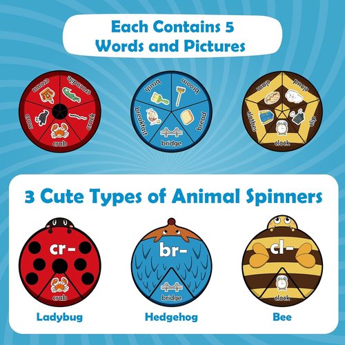 Kasfalci Phonics Games - Blends & Digraphs Cards for Speech Therapy | Educational Learning Toys for Kids