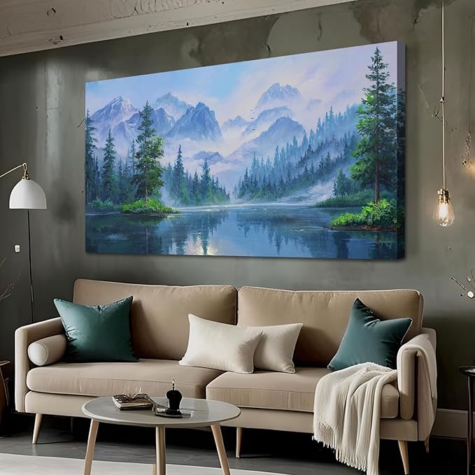 Ardemy Large Landscape Wall Art Nature Canvas Textured Forest Scenery Pictures Wall Decor Living Room Paintings Artwork Bedroom Home Office, 48"x24"
