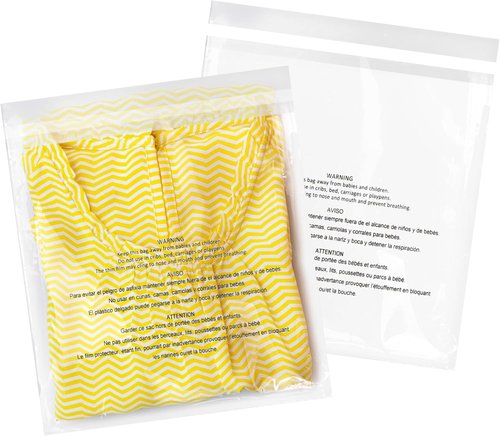 iMailer Clear Poly Bags - 200 Pcs Self-Seal 11" x 14" with Suffocation Warning | 1.6 Mil Thickness for Shipping & Packaging